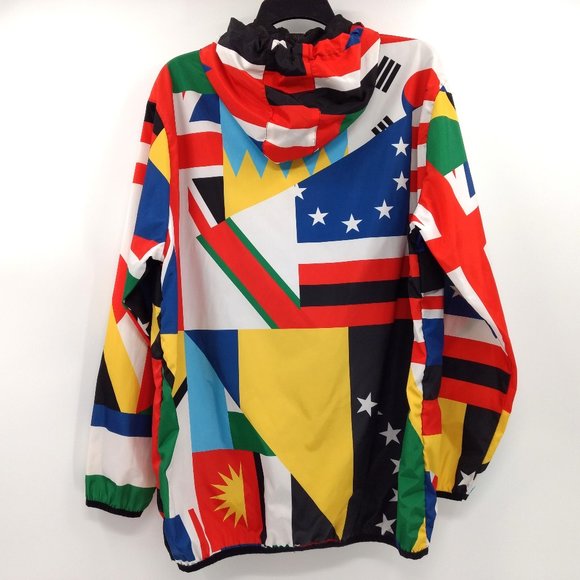 REASON Brand‎ Windbreaker Jacket Men's L Multicolor Abstract 1/4 Zip Hood Lining - Picture 4 of 14